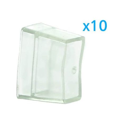 10 PZ Gommini PVC Morbida 14X7 mm per Chiusure Striscia Bobina Led Impermeabile
