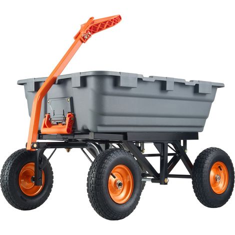 Chariot de jardin basculant robuste 680 kg, remorque de jardin tout-terrain, pneus 33 cm, capacité 1500 lbs (1/5)