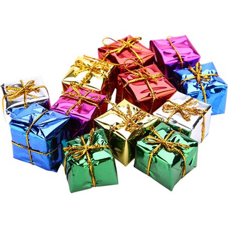 Lot de 12 pendentifs décoratifs à suspendre dans une boîte cadeau pour sapin de Noël et fêtes de fin d'année (1/5)