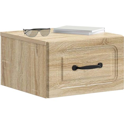 Maison Exclusive - Mobiletto da notte a muro 2 pcs Rovere Sonoma 34,5 x 33 x 20 cm
