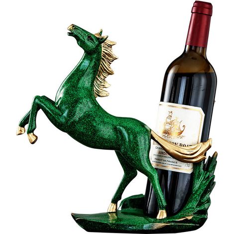 (Cheval)Casiers à Vin Porte Bouteille Porte Comptoir et Support Table à Manger Ornements de Pièce Maîtresse pour Le Salon Cuisine Rack de Stockage Armoire Décoration Intérieure Cadeaux pour Les Amis N