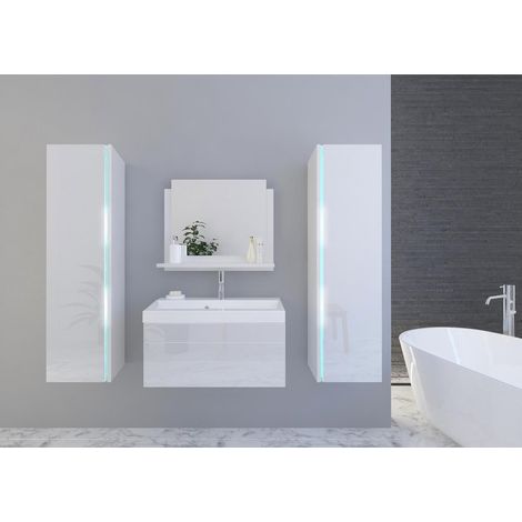 Conjunto de muebles de baño SANDY lacado blanco