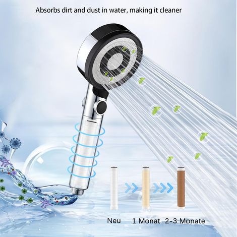 Cabezal de ducha - Cabezal de ducha antical de alta presión, cabezal de ducha para baño con 5 modos de rociado (1/5)