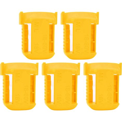 Soporte para baterías de litio (5 unidades) con ranura para correa, compatible con la batería Milwaukee M18 de 18 V (amarilla). (1/5)