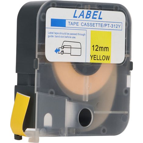 Ruban Étiqueteuse pour LM 380E LM 390A LM 370A LM 380A LM 380EZ 12mm 8m Jaune Adhésif avec Coque (1/5)