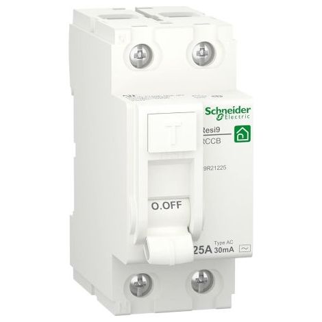 Schneider Electric Interruttore Differenziale RCCB Resi9 2P 25A 30 mA Tipo AC - R9R21225