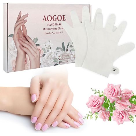 Maschera per le mani, 6 paia di guanti idratanti per la cura delle mani, maschere idratanti ed esfolianti per le mani, idratano in profondità la pelle danneggiata, guanti nutrienti per la pelle screpo