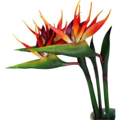 Lot de 3 oiseaux de paradis 81,3 cm – Fleurs artificielles résistantes aux UV – Caoutchouc souple – Décoration intérieure et extérieure