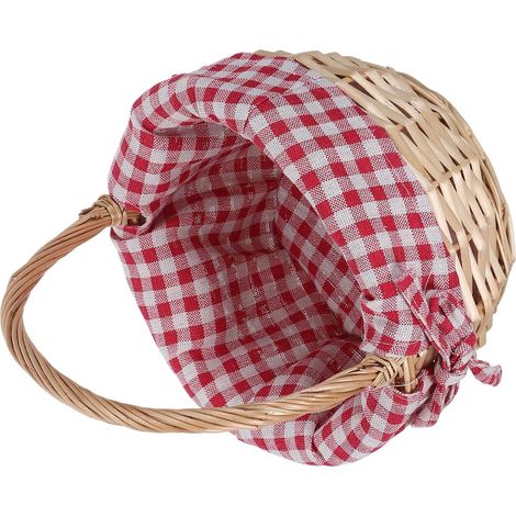 Petit Panier Tressé pour Fleurs avec Poignée et Doublure (1/5)
