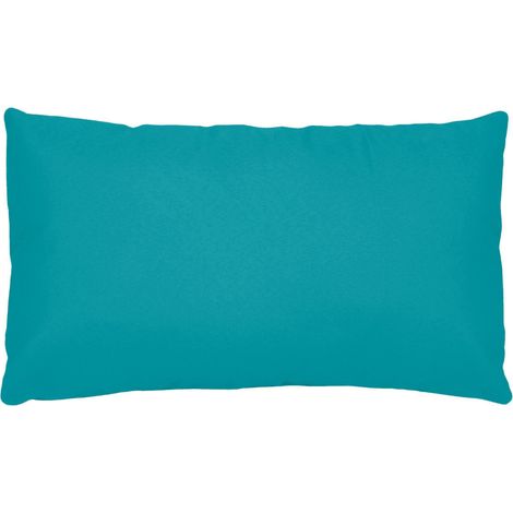 Taie D'oreiller Rectangle Unie en Coton Bleu Canard 50x70 cm