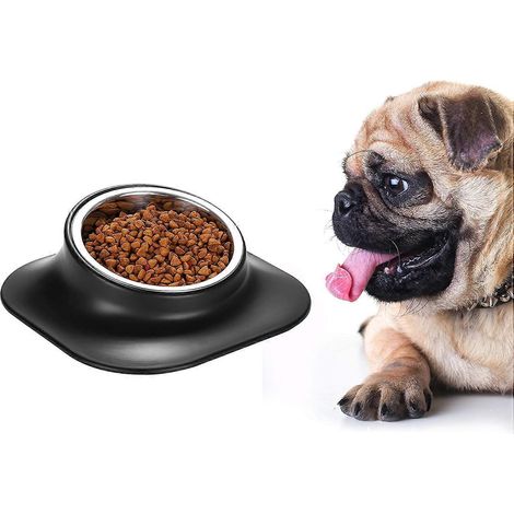 Erhöhter Hunde- und Katzennapf, kleine und mittlere Größe, aus Edelstahl, für Futter und Wasser, rutschfest und auslaufsicher.