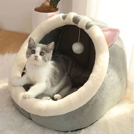 BelleRise - Un panier pour chat mignon et douillet — la taille M offre une expérience confortable à votre chat. (1/5)