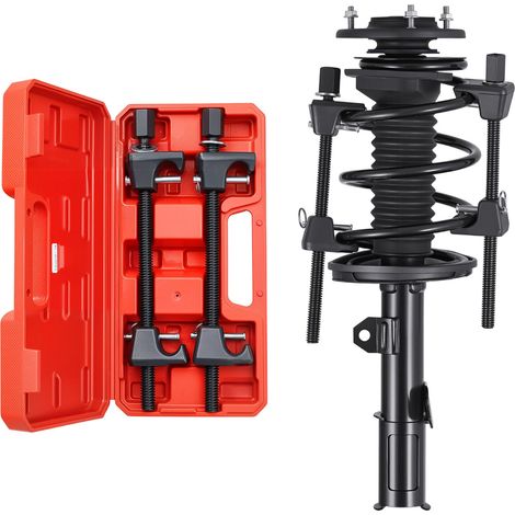 Compresseur Ressort Amortisseur pour Voiture 2PCs, Outil de Compression de Jambe de Force Pression 1,2 T, Tendeur de Ressort Hélicoïdaux avec Portée de 265 mm, Adapté aux VUS, Camions, Voitures (1/5)