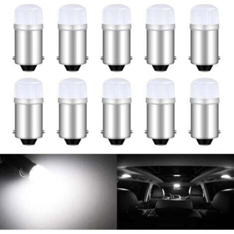 Ampoules LED BA9S T11 53 (10 pièces), 12 V, blanc froid 6000 K, pour boîte à gants et plaque d’immatriculation, puce SMD 2835