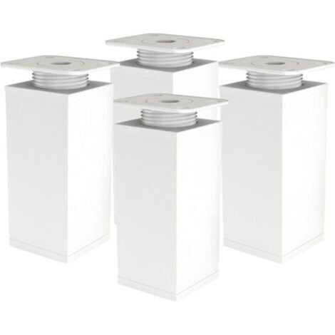 Pieds de meuble réglables lot de 4 – Aluminium anodisé 120mm – Capacité 120kg – Plaques de montage incluses – Fixation par vis (1/4)