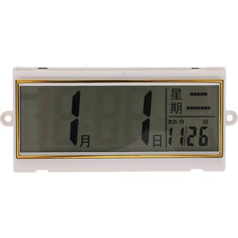 Horloge murale multifonctionnelle avec écran LCD, calendrier lunaire perpétuel, horloge à monter soi-même (1/4)