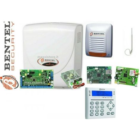 Bentel Security Kit Absoluta Plus 18 + Box + Sirena + IP + GSM + Tastiera + Alim.2.6A - ABS18-H
