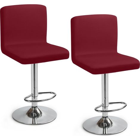 CCYKXA Housses de Chaise de Bar Extensible,Lot de 2 Housse de Chaise de Salle à Manger de Bar Universel Housse de Tabouret de Bar avec Dossier Housse Chaise de Bar pour Pub Cuisine Café(Rouge, Lot de (1/5)