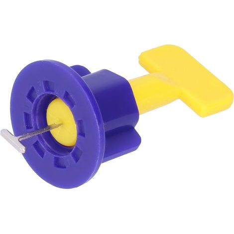 Lot de 50 cales de nivellement carrelage avec clé, système de nivellement sol PP acier inox, pour maison, bleu jaune (1/5)