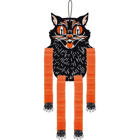 Figurines Articulées Halloween - Décoration en Papier pour Porte Mur Arbre - Sorcière Citrouille Squelette Chat Noir - Lot de 4 (1/4)