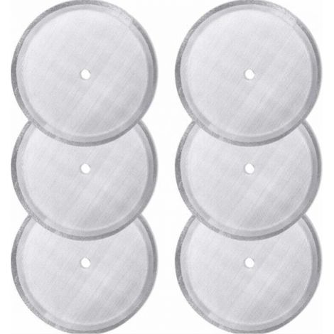 BEBUSINGOTO 6-teiliges Ersatz-Siebfilterset für French-Press-Kaffeemaschinen, wiederverwendbare Edelstahl-Siebfilter für universelle 1000-ml-/34-oz-/8-Tassen-French-Press-Kaffeemaschinen (1/5)