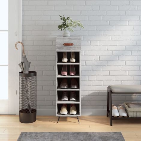 Schuhschrank Grau Sonoma 30x35x105 cm Holzwerkstoff