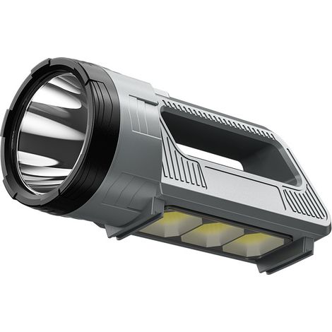 Wiederaufladbare LED-Taschenlampe mit 6 Leuchtmodi und Seitenlicht 6000 lm, 2400 mAh, USB-Ausgang, IPX4, ideal zum Wandern, Campen und für Notfälle im Freien (1/5)