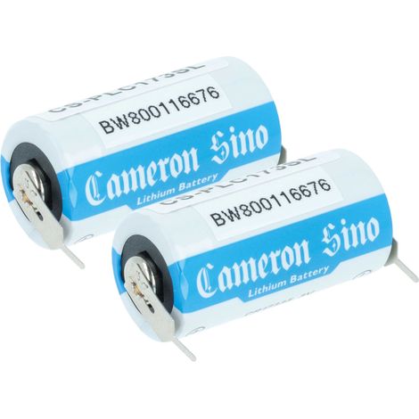 vhbw 2x Battery Replacement for Panasonic BR-2/3AG, BR17335 for CNC Router, CNC Controller (1450 mAh, 3 V, Li-MnO2)