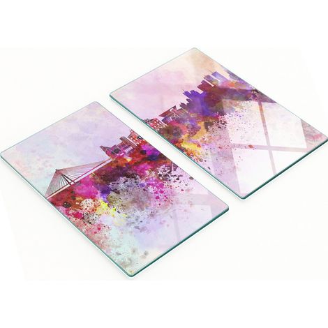 Tableros decorativos multifuncionales de vidrio para cocina, Varsovia, 2x30x52 cm