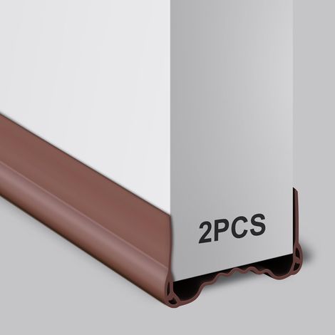 Bas de Porte Isolant Froid, 2 Pièces Bas de Adhésif Silicone Isolation Porte, Boudin de Porte Anti Courant d'air, Anti Bruit Poussière Stop à l'air Froid Anti Souris Fourmi Cafard Insectes (1/5)