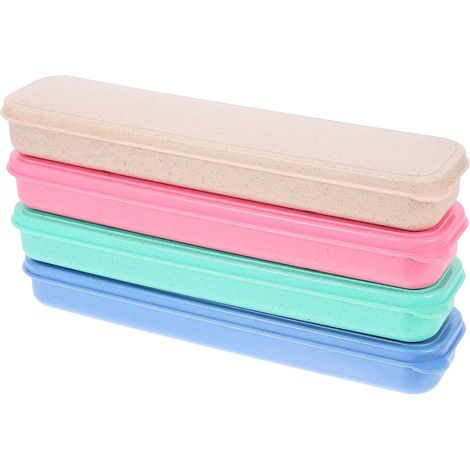 Plastic PP Cutlery Case with 4 Colorful Compartments