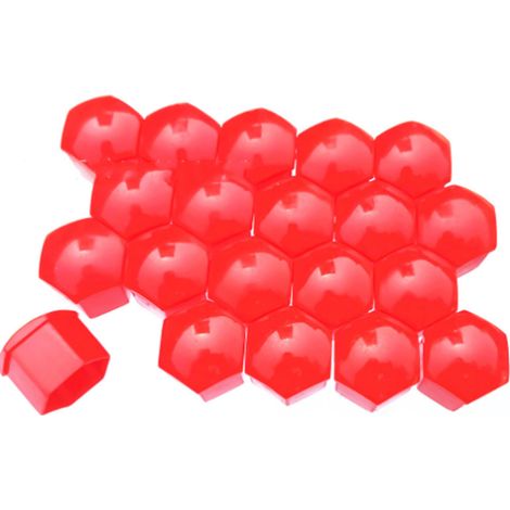Couvercle de protection pour écrou de moyeu de roue de voiture, 20 pièces, décoration anti-poussière, en plastique ABS rouge, 21mm/0,83 pouces