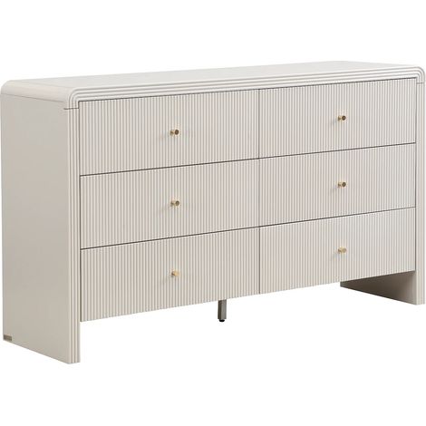 Comò 6 cassetti MDF Beige e dorato - MIRENALO (1/5)