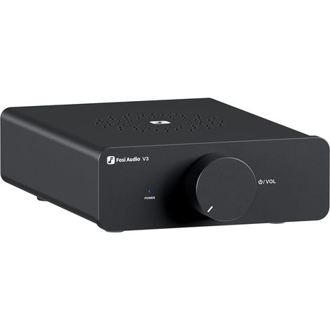 Amplificateur Stéréo Home Audio 300 Watts x2 Puissance Mini Ampli 2 Canaux Classe D pour Haut-Parleurs Passifs de Tour d'étagère de Bureau Home Cinéma avec Alimentation 48 V (1/5)