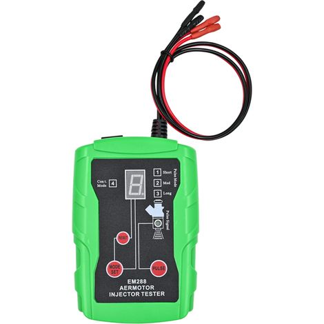 Kit de test et de nettoyage d'injecteurs de carburant, outil de test double injecteur avec 8 modes d'impulsion, écran LCD, kit de nettoyage universel 12 V EFI GDI avec 8 adaptateurs (vert) (1/5)