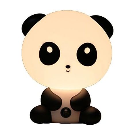 MINKUROW Lampada Da Comodino, Per Bambini, Led, Decorazione Da Tavola, Standardizzata Ue, Plastica, Bianco, Panda Kongfu (1/5)