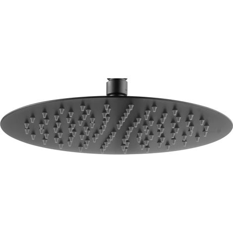 Rociador redondo grande acero inox antical negro