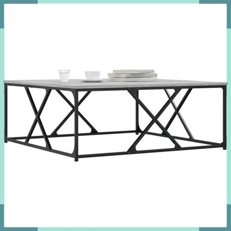 835367 Table basse sonoma gris 100x100x40 cm bois d'ingénierie (1/5)