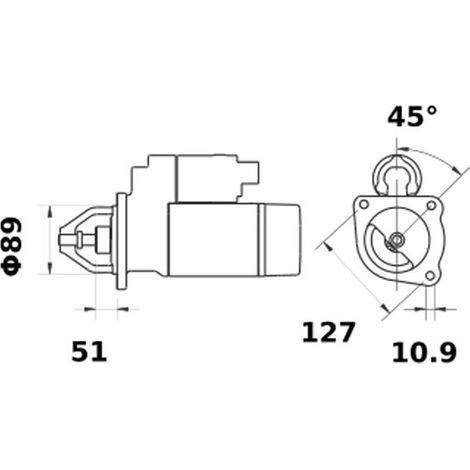 Motor de arranque 12 V 4,2 kW 11 dientes'con reductor y giro a derechas'Mahle MAHLE IS0836
