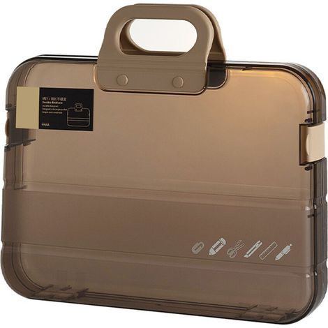 Pochette transparente pour documents, adaptée aux documents A4, design transparent, grande boîte de rangement en plastique, protection complète, étanche à la poussière et à l'eau, résistante à l'usure (1/3)