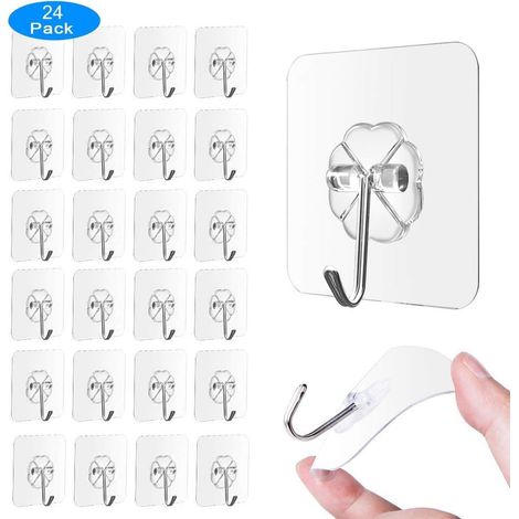 LEMROE Crochets autocollants sans perforation pour plafond de cuisine et salle bain - 24 pièces (1/5)