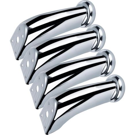 4 Pièces Pieds des Meubles, Pieds en Fer chromé, Pied de Canapé Inclinaison, Pieds De Table Basse, Pied de Table Obliques (Argent, 9.5cm)