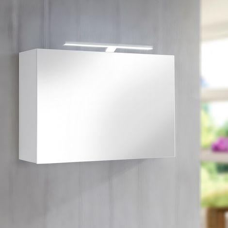 SAM® Badezimmer Spiegelschrank 130 cm Hochglanz weiß ZÜRICH (1/2)