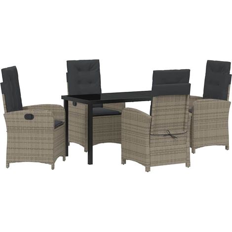 Maison Exclusive - Conjunto de Comedor de Jardín 5 pcs Gris ratán (1/5)