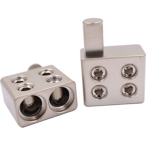 Compatible avec deux bornes d'alimentation et de masse audio de calibre 0 pour voiture, fabriquées en alliage cuivre-aluminium, haute performance. (1/5)