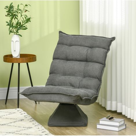 Sillón de suelo reclinable giratorio de acero gris OKMYHOME (1/5)