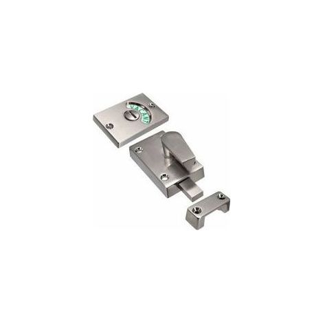 cerradura de puerta con indicador de ocupación, cerrojo de seguridad para baño, aseo o baño público (níquel satinado). (1/5)