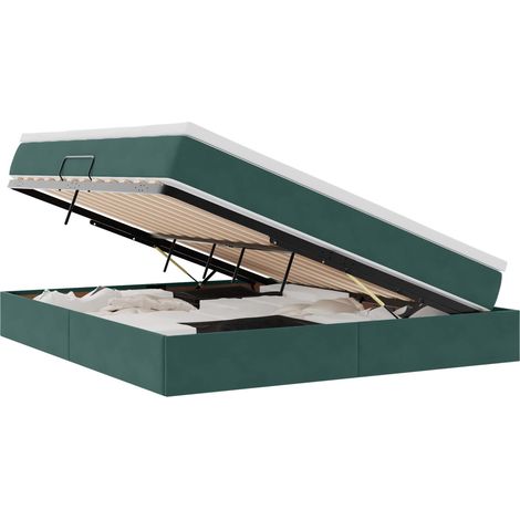 Maison Exclusive - Letto con contenitore e materasso Verde Scuro 180 x 200 cm