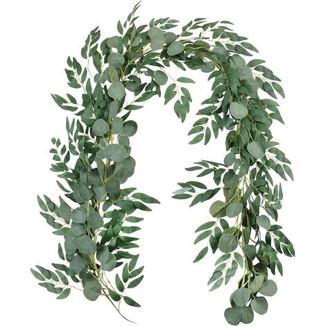 Eucalyptus Artificielle Feuilles Guirlande,2 Pièce Suspendre Simulation Eucalyptus Vigne Guirlande Feuilles D'eucalyptus Vignes Artificielles, pour la Décoration de Fête de Mariage Maison (1/5)