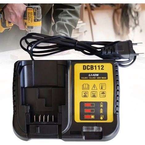 Chargeur Batterie - 10 8V 14 4V 18V Li-Ion - Système De Chargement En 2 Étapes - Compatible Multi-Marques - Noir (1/5)
